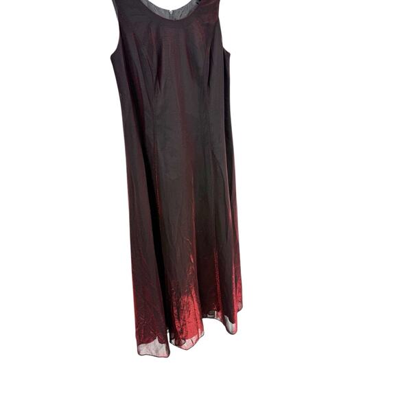 Onyx Nite Black Red Metallic Maxi Dress Gown Shimmer Witchy Vamp Whimsy Goth 14 - Picture 3 of 7